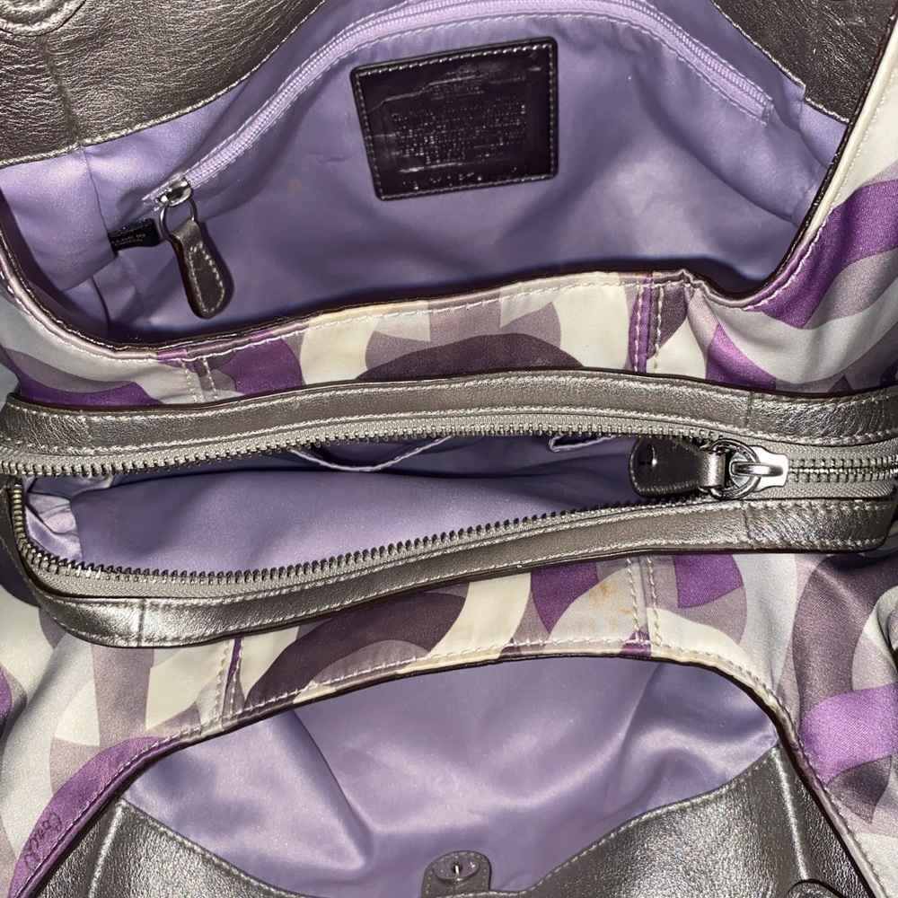 vintage purple and silver coach bag purse - Picture 4 of 4